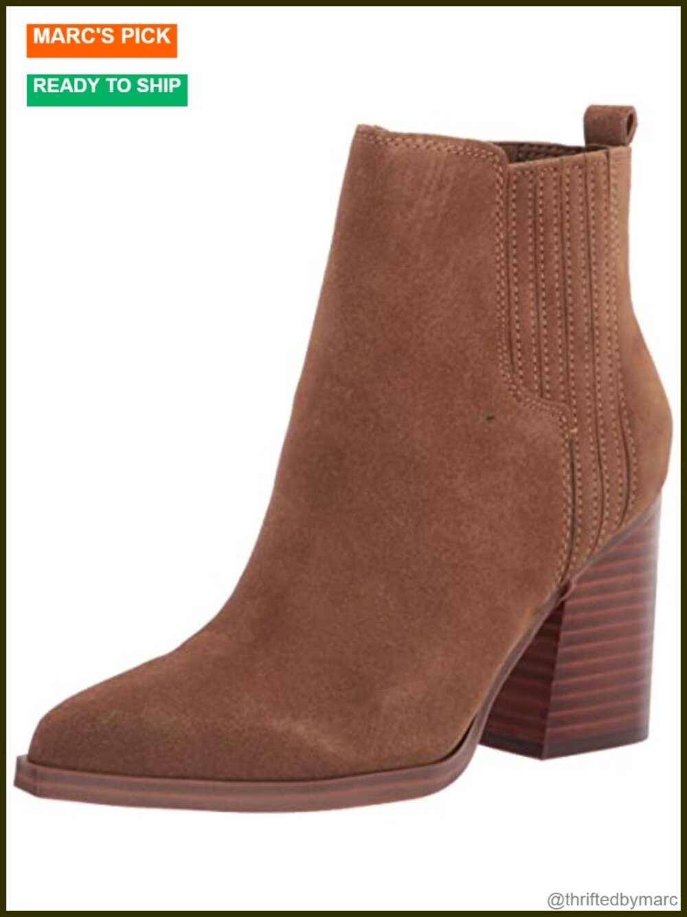 Pointed Toe Stacked Heel Ankle Booties Slip On Chelsea Western